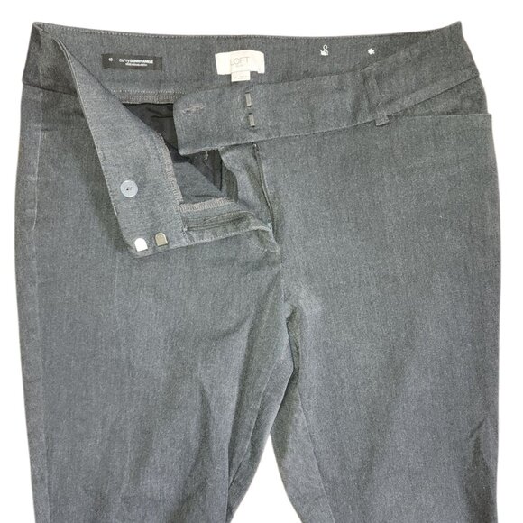 Ann Taylor Loft Pants Womens Size 10 Solid Grey Gray Curvy Skinny Ankle Pockets - Picture 2 of 6